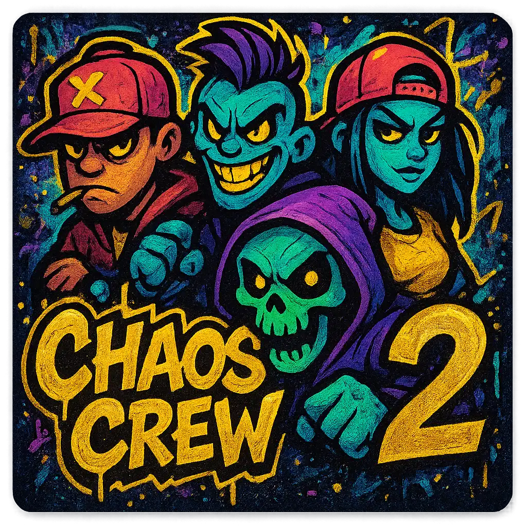 Chaos Crew 2 slot game tile with street art graffiti style