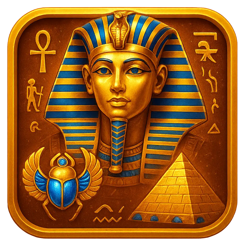 Ramses Book slot game tile with Egyptian gold hieroglyphs